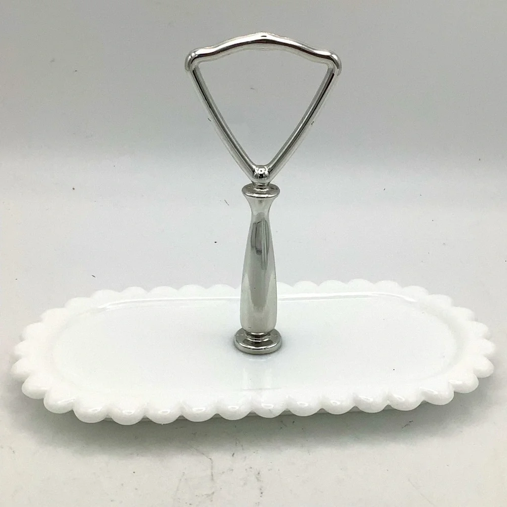 White Hobnail Milk Glass Creamer and Sugar Set